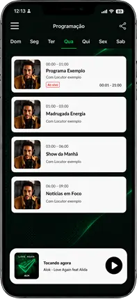 App BRASCAST - tela do player